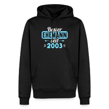 20. Hochzeitstag Bester Ehemann seit 2003 - Männer Premium Bio Hoodie - Schwarz - Vorne - Nico (187cm)