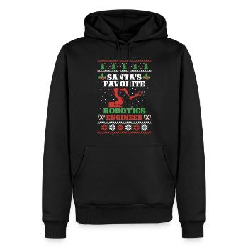 Robot Robotics Engineer Christmas - Männer Premium Bio Hoodie - Schwarz - Vorne - Nico (187cm)