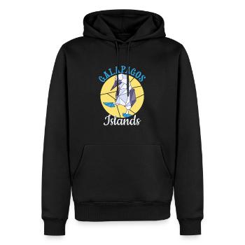 Îles Galapagos - Sweat à capuche Premium bio Homme - noir - Devant - Nico (187cm)