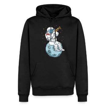 Astronaute trompette pour trompette et musiciens de jazz - Sweat à capuche Premium bio Homme - noir - Devant - Nico (187cm)