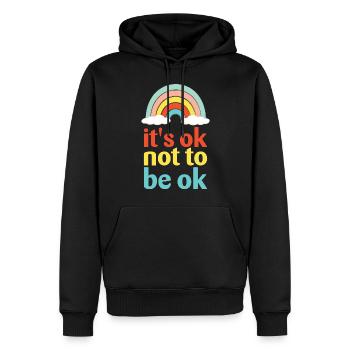 C’est normal de ne pas être ok pour la sensibilisation à la santé mentale - Sweat à capuche Premium bio Homme - noir - Devant - Nico (187cm)