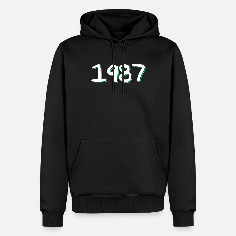 1987 Anniversaire - Sweat à capuche Premium bio Homme - noir