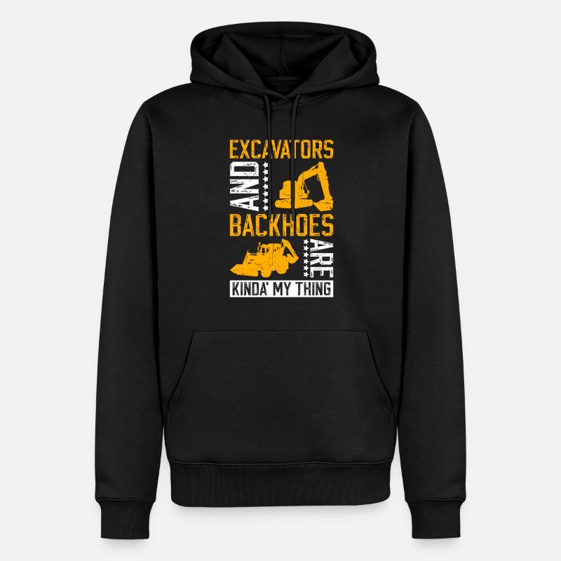 Baggerfahrer Bagger - Männer Premium Bio Hoodie - Schwarz