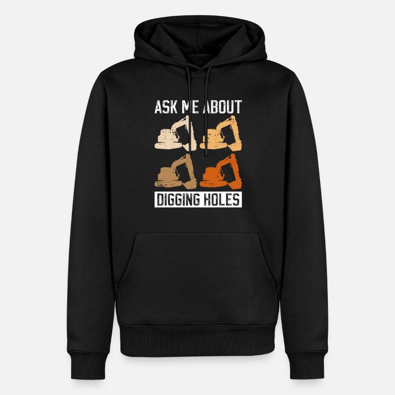 Baggerfahrer Bagger - Sweat à capuche Premium bio Homme - noir