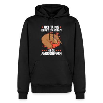 Redet spontan über Ameisenbär Ameisenfresser - Männer Premium Bio Hoodie - Schwarz - Vorne - Nico (187cm)