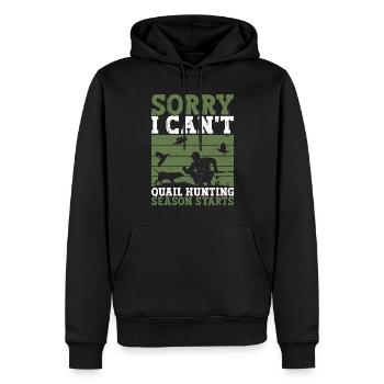 Wachtel Jäger Vogeljagd Wachteljagd - Men’s Premium Organic Hoodie - black - Front - Nico (187cm)