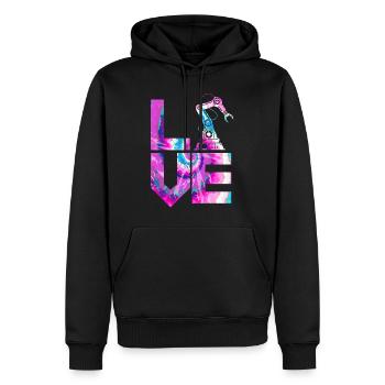 Robot Robotique Ingénieur Aquarelle - Sweat à capuche Premium bio Homme - noir - Devant - Nico (187cm)