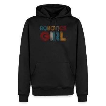 Robot Robotics Engineer Girl - Men’s Premium Organic Hoodie - black - Front - Nico (187cm)