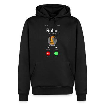 Robot Robotique Ingénieur Téléphone - Sweat à capuche Premium bio Homme - noir - Devant - Nico (187cm)