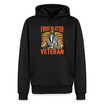 Pompier vétéran Retraite Brigade de pompiers à la retraite - Sweat à capuche Premium bio Homme - noir - Devant - Nico (187cm)