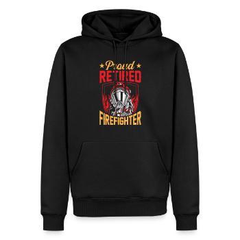 Fier pompier à la retraite Retraité - Sweat à capuche Premium bio Homme - noir - Devant - Nico (187cm)