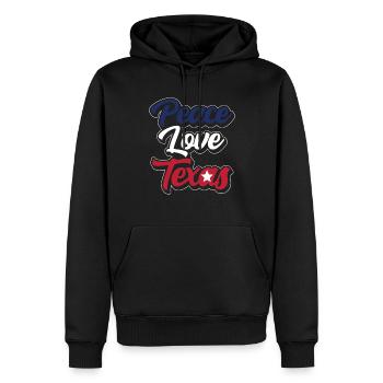 Peace Love Texas Texas Pride Texans - Men’s Premium Organic Hoodie - black - Front - Nico (187cm)