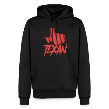 Texaner Texas Stolz Sprüche Texanisch - Männer Premium Bio Hoodie - Schwarz - Vorne - Nico (187cm)