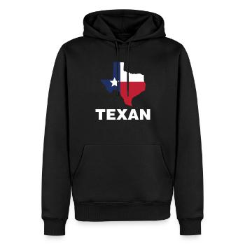Texaner Texas Stolz Sprüche Texanisch - Männer Premium Bio Hoodie - Schwarz - Vorne - Nico (187cm)