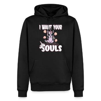 Satan Belzébuth Diable Gothique Pentagramme Mystique - Sweat à capuche Premium bio Homme - noir - Devant - Nico (187cm)