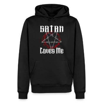 Satan Belzébuth Diable Gothique Pentagramme Mystique - Sweat à capuche Premium bio Homme - noir - Devant - Nico (187cm)