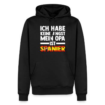 Ich habe keine Angst mein Opa ist Spanier - Männer Premium Bio Hoodie - Schwarz - Vorne - Nico (187cm)