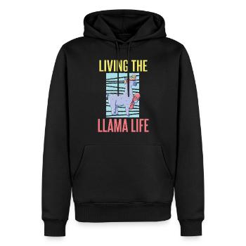 Lama Geschenk Lama Liebhaber Geschenk - Männer Premium Bio Hoodie - Schwarz - Vorne - Nico (187cm)