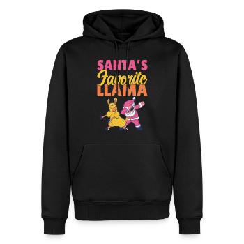 Cadeau Lama Lama Cadeau Amoureux - Sweat à capuche Premium bio Homme - noir - Devant - Nico (187cm)