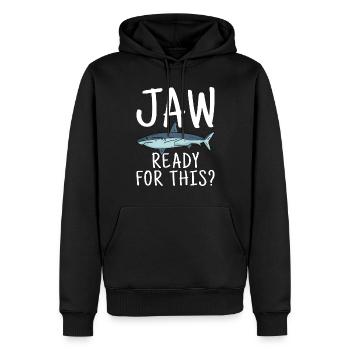Cadeau de requin Amoureux des requins - Sweat à capuche Premium bio Homme - noir - Devant - Nico (187cm)