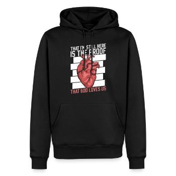 Herztransplantations Herz OP Herzoperation - Sweat à capuche Premium bio Homme - noir - Devant - Nico (187cm)