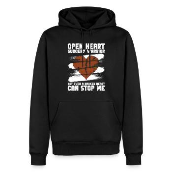 Herz Opération Herzoperation OP - Sweat à capuche Premium bio Homme - noir - Devant - Nico (187cm)