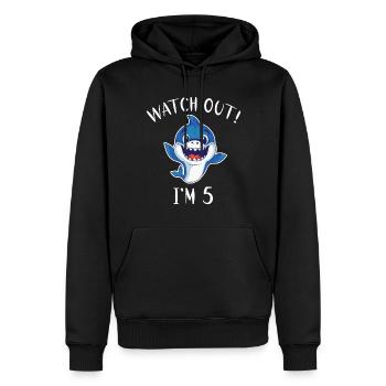 Cadeau de requin Amoureux des requins - Sweat à capuche Premium bio Homme - noir - Devant - Nico (187cm)