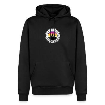 Heimat ist wo man auch abends noch Moin sagt! - Männer Premium Bio Hoodie - Schwarz - Vorne - Nico (187cm)