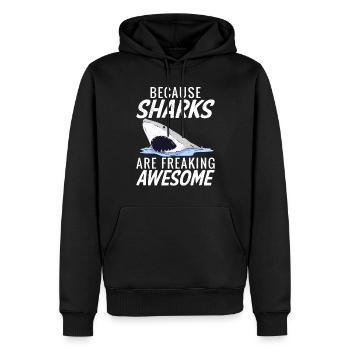Hai Geschenk Hai Liebhaber - Männer Premium Bio Hoodie - Schwarz - Vorne - Nico (187cm)