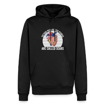Herztransplantations Herzoperation Herz OP - Sweat à capuche Premium bio Homme - noir - Devant - Nico (187cm)