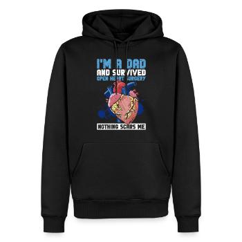 Herzoperation Herz OP Papa - Männer Premium Bio Hoodie - Schwarz - Vorne - Nico (187cm)