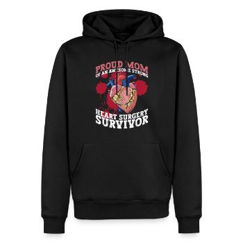 Herztransplantation Herzinfarkt Stolze Mama - Sweat à capuche Premium bio Homme - noir - Devant - Nico (187cm)