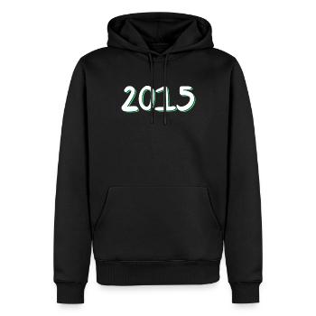 Anniversaire 2015 - Sweat à capuche Premium bio Homme - noir - Devant - Nico (187cm)