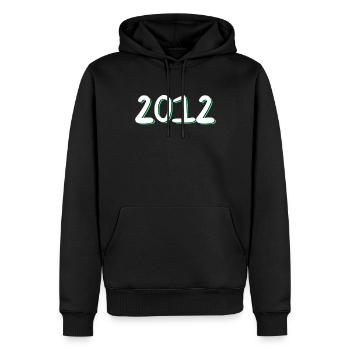 Anniversaire 2012 - Sweat à capuche Premium bio Homme - noir - Devant - Nico (187cm)