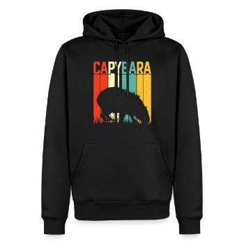 Capybara Animal Rongeur Capibara - Sweat à capuche Premium bio Homme - noir - Devant - Nico (187cm)