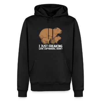 Capybara Animal Rongeur Capibara - Sweat à capuche Premium bio Homme - noir - Devant - Nico (187cm)