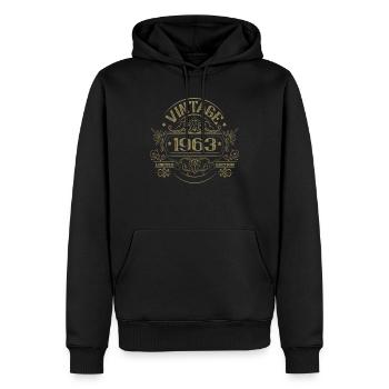 Vintage 1963 Geburtstag Sprüche Ornamente - Männer Premium Bio Hoodie - Schwarz - Vorne - Nico (187cm)