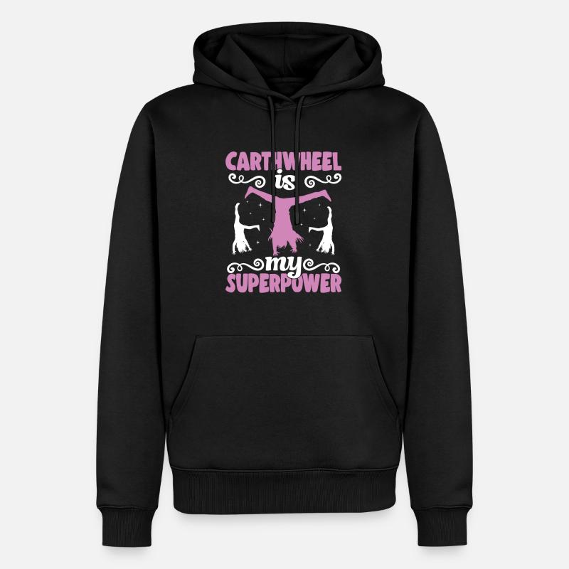 Roue de chariot -gymnaste tombe - Sweat à capuche Premium bio Homme - noir