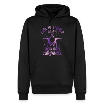 Wagenrad -Gymnast Stürzen - Männer Premium Bio Hoodie - Schwarz - Vorne - Nico (187cm)
