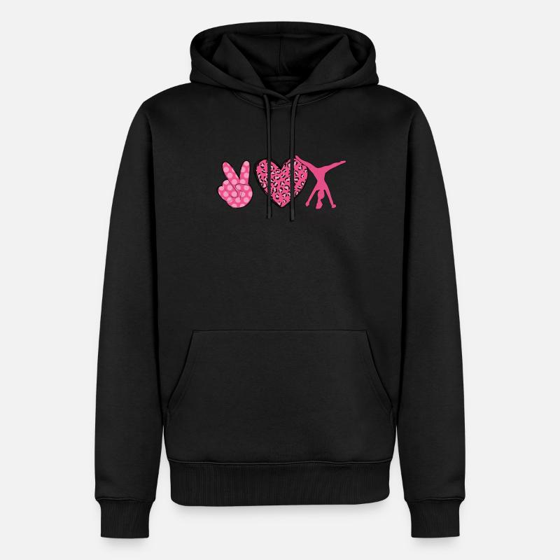 Roue de chariot -gymnaste tombe - Sweat à capuche Premium bio Homme - noir
