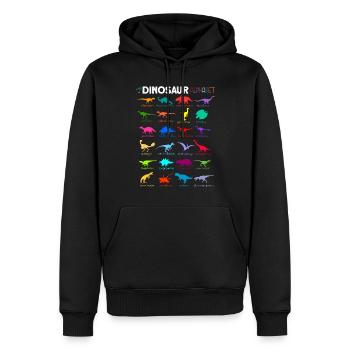 Alphabet des dinosaures Dinosaure a-z - Sweat à capuche Premium bio Homme - noir - Devant - Nico (187cm)