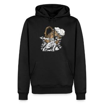 Joyeux Jésus porte de la bière - Sweat à capuche Premium bio Homme - noir - Devant - Nico (187cm)