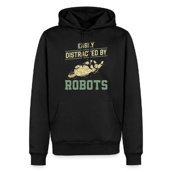 Robot Robotics Engineer Easily - Männer Premium Bio Hoodie - Schwarz - Vorne - Nico (187cm)