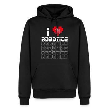 Robot Robotics Engineer Heart I - Men’s Premium Organic Hoodie - black - Front - Nico (187cm)