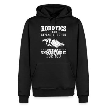 Robot Robotics Engineer Robotics I - Männer Premium Bio Hoodie - Schwarz - Vorne - Nico (187cm)