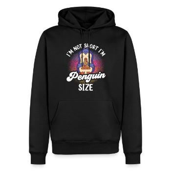 I'm not small I'm penguin size Penguin - Men’s Premium Organic Hoodie - black - Front - Nico (187cm)
