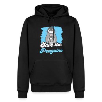 Rettet Die Pinguine Pinguin Süß Liebhaber Tier - Männer Premium Bio Hoodie - Schwarz - Vorne - Nico (187cm)