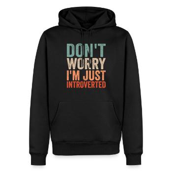 Ne t’inquiète pas, je suis juste introverti timide - Sweat à capuche Premium bio Homme - noir - Devant - Nico (187cm)