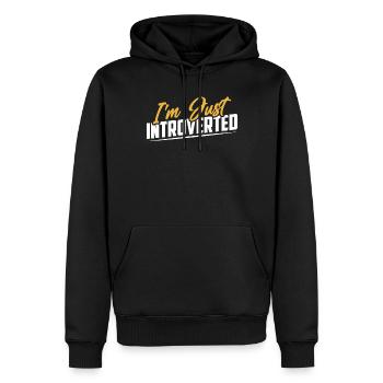 Je suis juste un introverti introverti - Sweat à capuche Premium bio Homme - noir - Devant - Nico (187cm)