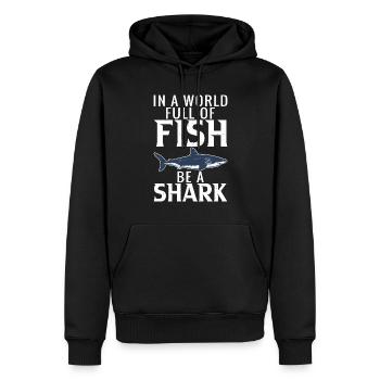 Hai Geschenk Hai Liebhaber - Männer Premium Bio Hoodie - Schwarz - Vorne - Nico (187cm)